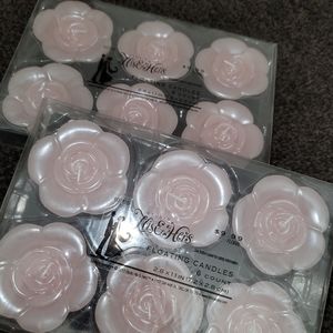 Light pearl pink/dust floating candles